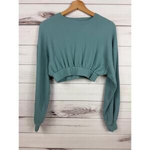 SP Athletic Womens Cropped Ribbed Long Sleeve Sweatshirt Size XS